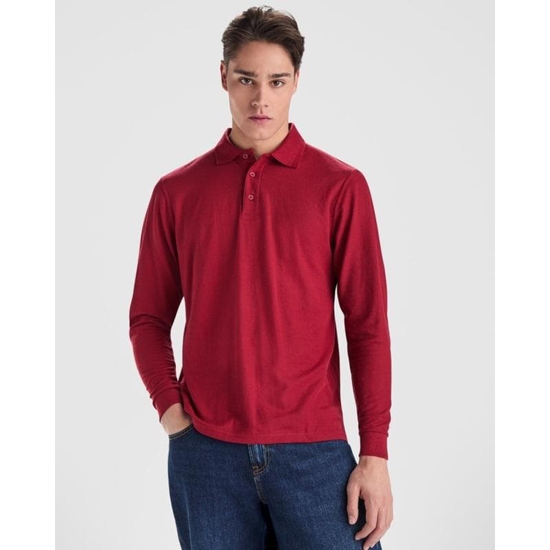 Polo Carpe de manga larga con tapeta de tres botones, modelo PO5009 (polo para personalizar)
