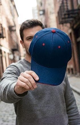 Gorra de sarga bicolor, modelo SANDWICH (gorra o gorro para personalizar)